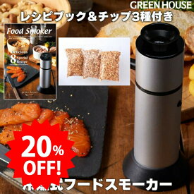 ＼セール中20%OFF／ グリーンハウス フードスモーカー 家庭用 燻製器 スモーカー キャンプ 燻製機 コンパクト 燻製 自宅 小型 スモークメーカー 冷燻 アウトドア キャンプ スモーカー PR01 GH-SMKAA-SV