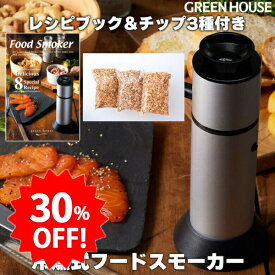 ＼セール中30%OFF／ ＼ホワイトデー2026／ グリーンハウス フードスモーカー 家庭用 燻製器 スモーカー キャンプ 燻製機 コンパクト 燻製 自宅 小型 スモークメーカー 冷燻 アウトドア キャンプ スモーカー PR01 RSL GH-SMKAA-SV