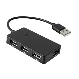 USBハブ 4ポート バスパワー USB2.0 薄型 軽量 高速 充電 USB拡張 GH-HB2A4A 小型 コンパクト USB HUB パソコン ノートパソコン グリーンハウス