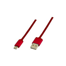 【6月1日限定ポイント2倍】 microUSB ケーブル 充電 データ転送ケーブル リバーシブル GH-UCSMBWA1-RD 1m レッド アルミコネクタ ミニusb usb 充電器 ケーブル グリーンハウス