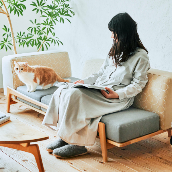 Luu Sofa Cat Life Model ローソファ ペット ペット向け 無垢 無垢材 無垢家具 2人掛け 3人掛け ソファ 