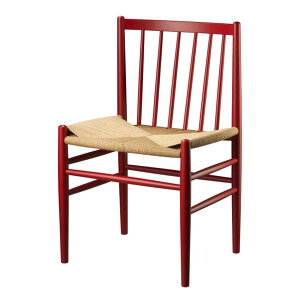 FDBモブラー 【日本代理店】デンマークデザイン J80 ルビーレッド (Jorgen Baekmark) | チェア ダイニングチェア 椅子 ビーチ材 ペーパーコード 座面高45cm 北欧 北欧家具 赤 北欧インテリア FDB デザ