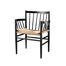 FDBモブラー 【日本代理店】デンマークデザイン J81 ブラックナチュラル (Jorgen Baekmark) | チェア ダイニングチェア アームチェア 椅子 ビーチ材 ペーパーコード 座面高45cm 北欧 北欧家具 北欧インテリア FDB デザイナー ヨーエン・ベックマーク