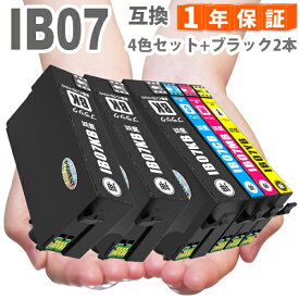 IB07 IB07CL4B 4色セット+黒2本 マウス 増量タイプ マウス PX-M6010F インク PX-M6011F インク PX-S6010 インク IB07KB IB07CB IB07MB IB07YB エプソン インク 互換インク