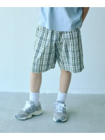 チェック ハーフパンツ キッズ / 140cm-160cm UNITED ARROWS green label relaxing ユナイテッドアローズ グリーンレーベルリラクシング パンツ その他のパンツ ホワイト ブラウン[Rakuten Fashion]