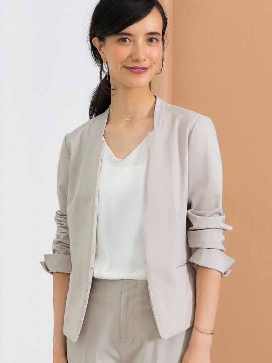 楽天市場】[手洗い可能/トリコット] ◇D キザミラペル ジャケット L/GY  