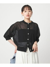 シアー カーディガン ニット ウォッシャブル UNITED ARROWS green label relaxing ユナイテッドアローズ グリーンレーベルリラクシング トップス カーディガン レッド ホワイト ブラック ブラウン【送料無料】[Rakuten Fashion]
