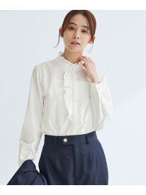 フリル ディテール ブラウス マシンウォッシャブル UVカット UNITED ARROWS green label relaxing ユナイテッドアローズ グリーンレーベルリラクシング トップス シャツ・ブラウス ブルー ホワイト ネイビー【送料無料】[Rakuten Fashion]