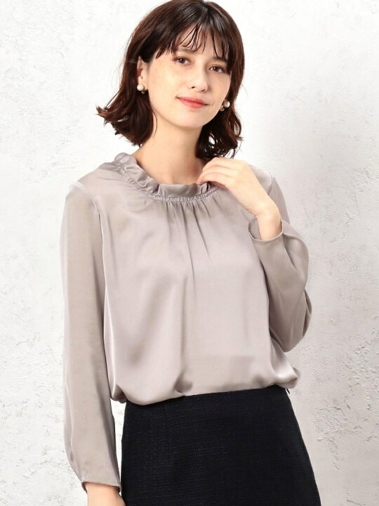 楽天市場】【SALE／50%OFF】CR Uネック フリルギャザー ブラウス 