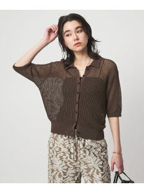 メッシュ ポロカーディガン ニット ウォッシャブル UNITED ARROWS green label relaxing ユナイテッドアローズ グリーンレーベルリラクシング トップス カーディガン ブラック ホワイト ブラウン ブルー【送料無料】[Rakuten Fashion]