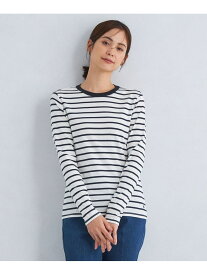 【別注】＜PETIT BATEAU＞プリント ロングスリーブ Tシャツ UNITED ARROWS green label relaxing ユナイテッドアローズ グリーンレーベルリラクシング トップス カットソー・Tシャツ ホワイト ブルー【送料無料】[Rakuten Fashion]