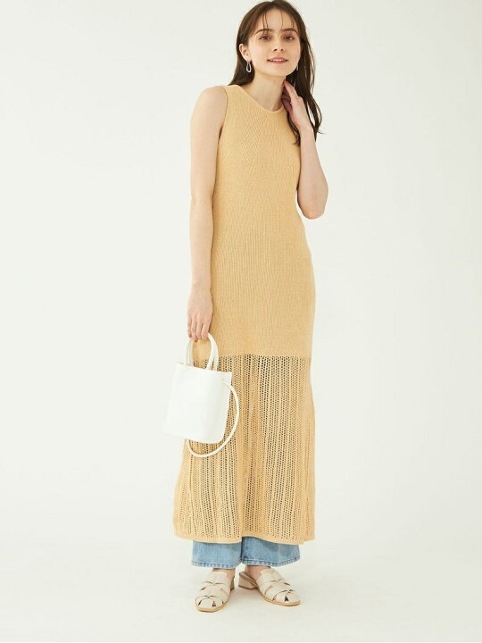 楽天市場 アメスリ メッシュ ニット ドレス ノースリーブ ワンピース United Arrows Green Label Relaxing ユナイテッドアローズ グリーンレーベルリラクシング ワンピース ノースリーブワンピース ホワイト グレー 送料無料 Rakuten Fashion Green Label Relaxing