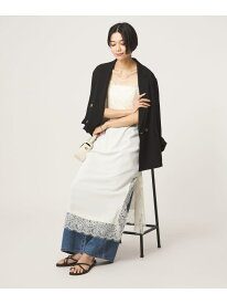 レース Vネック キャミソール ワンピース UNITED ARROWS green label relaxing ユナイテッドアローズ グリーンレーベルリラクシング ワンピース・ドレス ワンピース ブラック ホワイト【送料無料】[Rakuten Fashion]