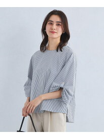 タック ボリュームスリーブ ブラウス -マシンウォッシャブル・接触冷感- UNITED ARROWS green label relaxing ユナイテッドアローズ グリーンレーベルリラクシング トップス シャツ・ブラウス ホワイト ブラウン ネイビー【送料無料】[Rakuten Fashion]