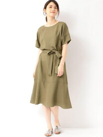 FM リネンライク トリアセP キリカエフレア ワンピース UNITED ARROWS green label relaxing ユナイテッドアローズ グリーンレーベルリラクシング ワンピース・ドレス その他のワンピース・ドレス カーキ ブラック【送料無料】[Rakuten Fashion]