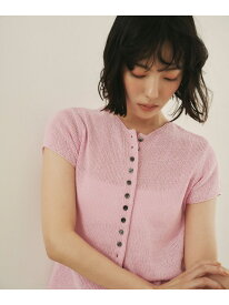 ＜EMMEL REFINES＞EM ソフトニット ボタン ショートスリーブ EMMEL REFINES ユナイテッドアローズ グリーンレーベルリラクシング トップス ニット レッド ホワイト ピンク【送料無料】[Rakuten Fashion]