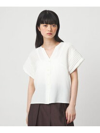 ＜EMMEL REFINES＞EM ピンタック キーネック ブラウス EMMEL REFINES ユナイテッドアローズ グリーンレーベルリラクシング トップス シャツ・ブラウス ピンク ホワイト【送料無料】[Rakuten Fashion]