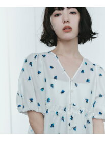 ＜EMMEL REFINES＞EM フラワープリント パフスリーブ ブラウス EMMEL REFINES ユナイテッドアローズ グリーンレーベルリラクシング トップス シャツ・ブラウス ブラック ホワイト【送料無料】[Rakuten Fashion]