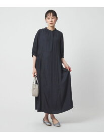 サテン ギャザー ショートスリーブ ワンピース 2 UNITED ARROWS green label relaxing ユナイテッドアローズ グリーンレーベルリラクシング ワンピース・ドレス ワンピース ネイビー イエロー【送料無料】[Rakuten Fashion]
