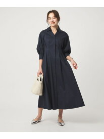 シャツ襟 フィット&フレア タック 5分袖 ワンピース UNITED ARROWS green label relaxing ユナイテッドアローズ グリーンレーベルリラクシング ワンピース・ドレス ワンピース ネイビー【送料無料】[Rakuten Fashion]