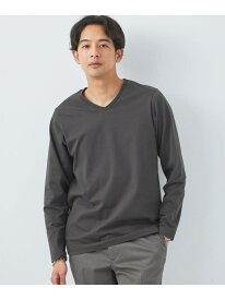 【SALE／10%OFF】スパニッシュピマ ミックス Vネック カットソー UNITED ARROWS green label relaxing ユナイテッドアローズ グリーンレーベルリラクシング トップス カットソー・Tシャツ ホワイト グレー【RBA_E】[Rakuten Fashion]