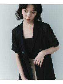 ＜EMMEL REFINES＞EM カットGGT シアー ジャケット EMMEL REFINES ユナイテッドアローズ グリーンレーベルリラクシング ジャケット・アウター テーラードジャケット・ブレザー ブラック ホワイト【送料無料】[Rakuten Fashion]