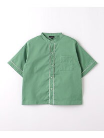 TJ パイピング バンドカラーシャツ 100cm-130cm UNITED ARROWS green label relaxing ユナイテッドアローズ グリーンレーベルリラクシング トップス シャツ・ブラウス ブラック カーキ[Rakuten Fashion]