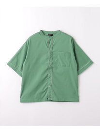 TJ パイピング バンドカラーシャツ 140cm-160cm UNITED ARROWS green label relaxing ユナイテッドアローズ グリーンレーベルリラクシング トップス シャツ・ブラウス カーキ ブラック[Rakuten Fashion]