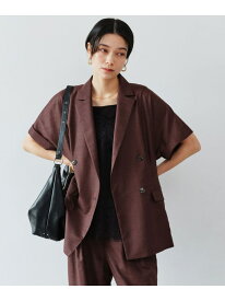 [size SHORTあり]ライト リネンライク ハーフスリーブ ジャケット UVカット 通気性 UNITED ARROWS green label relaxing ユナイテッドアローズ グリーンレーベルリラクシング ジャケット・アウター テーラードジャケット・ブレザー ネイビー ブ【送料無料】[Rakuten Fashion]