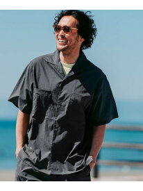 WONDER CLOTH オープンカラー 3ポケット 半袖シャツ -ストレッチ・接触冷感・吸水速乾- UNITED ARROWS green label relaxing ユナイテッドアローズ グリーンレーベルリラクシング トップス シャツ・ブラウス グレー ブラック【送料無料】[Rakuten Fashion]