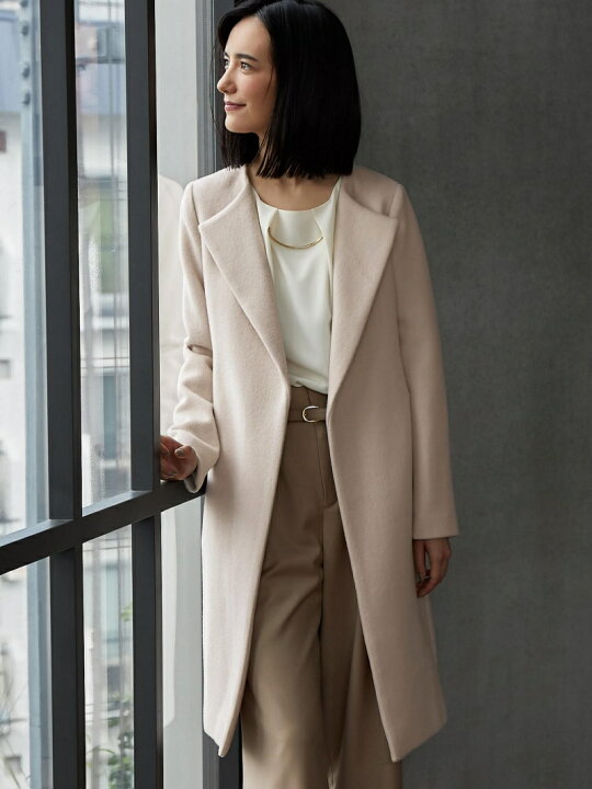 楽天市場】【SALE／50%OFF】◇RF ノーカラー シャギー ラップコート  
