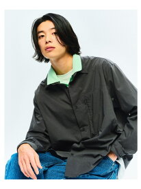 WONDER CLOTH ボックス シルエット 長袖 シャツ -ストレッチ・接触冷感・吸水速乾- UNITED ARROWS green label relaxing ユナイテッドアローズ グリーンレーベルリラクシング トップス シャツ・ブラウス グレー ブラック【送料無料】[Rakuten Fashion]