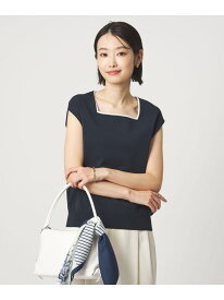 HIYOKE スクエアネック フレンチスリーブ ニット UNITED ARROWS green label relaxing ユナイテッドアローズ グリーンレーベルリラクシング トップス ニット レッド ブラウン ネイビー グレー ホワイト【送料無料】[Rakuten Fashion]