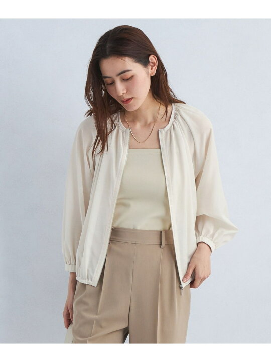 楽天市場】【SALE／30%OFF】シアー ノーカラー ギャザー ブルゾン 