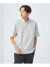 サッカー ストライプ ボタンダウンカラー 半袖 ポロシャツ -吸水速乾- UNITED ARROWS green label relaxing ユナイテッドアローズ グリーンレーベルリラクシング トップス ポロシャツ ネイビー グレー【送料無料】[Rakuten Fashion]