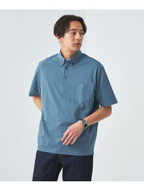 サッカー ストライプ ボタンダウンカラー 半袖 ポロシャツ -吸水速乾- UNITED ARROWS green label relaxing ユナイテッドアローズ グリーンレーベルリラクシング トップス ポロシャツ ネイビー グレー【送料無料】[Rakuten Fashion]