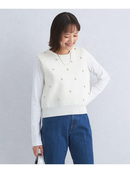 楽天市場】【SALE／40%OFF】ドットビジュー ニット ベスト 