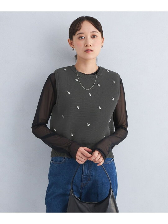 楽天市場】【SALE／40%OFF】ドットビジュー ニット ベスト 