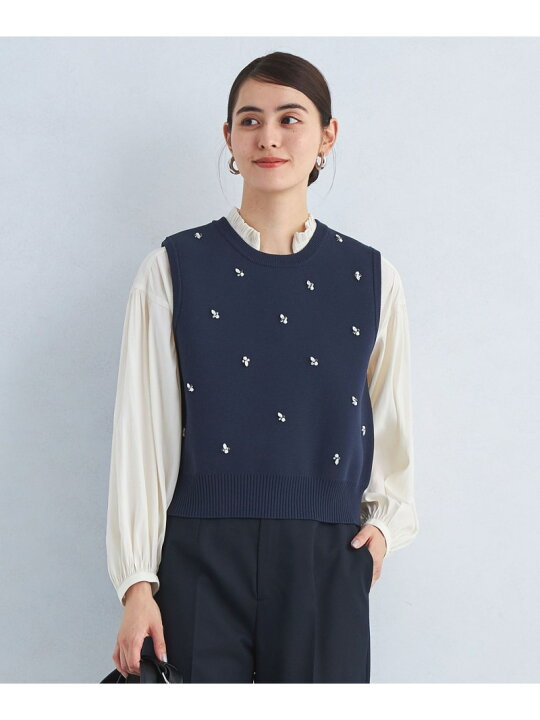 楽天市場】【SALE／40%OFF】ドットビジュー ニット ベスト 