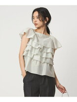 UNITED ARROWS フリルブラウス グレー 半袖☆ エーレスタイル Ehre 