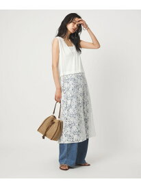 レース ドッキング ワンピース UNITED ARROWS green label relaxing ユナイテッドアローズ グリーンレーベルリラクシング ワンピース・ドレス ワンピース ブラック ホワイト【送料無料】[Rakuten Fashion]