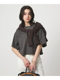 ＜スタイリスト兵藤千尋さんコラボ＞クロップド ワイド Tシャツ UVカット UNITED ARROWS green label relaxing ユナイテッドアローズ グリーンレーベルリラクシング トップス カットソー・Tシャツ グレー ホワイト グリーン【送料無料】[Rakuten Fashion]