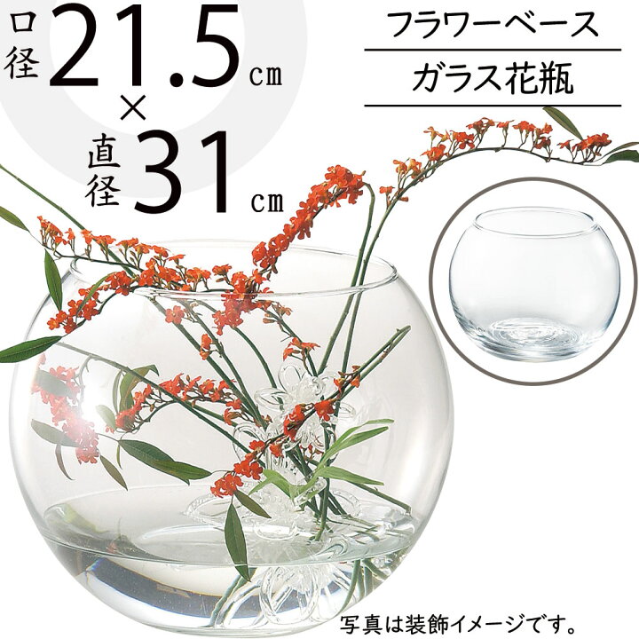 楽天市場】ガラス花瓶 大型 おしゃれ 人気 フラワーベース 花器 花瓶 透明ガラス球形花瓶