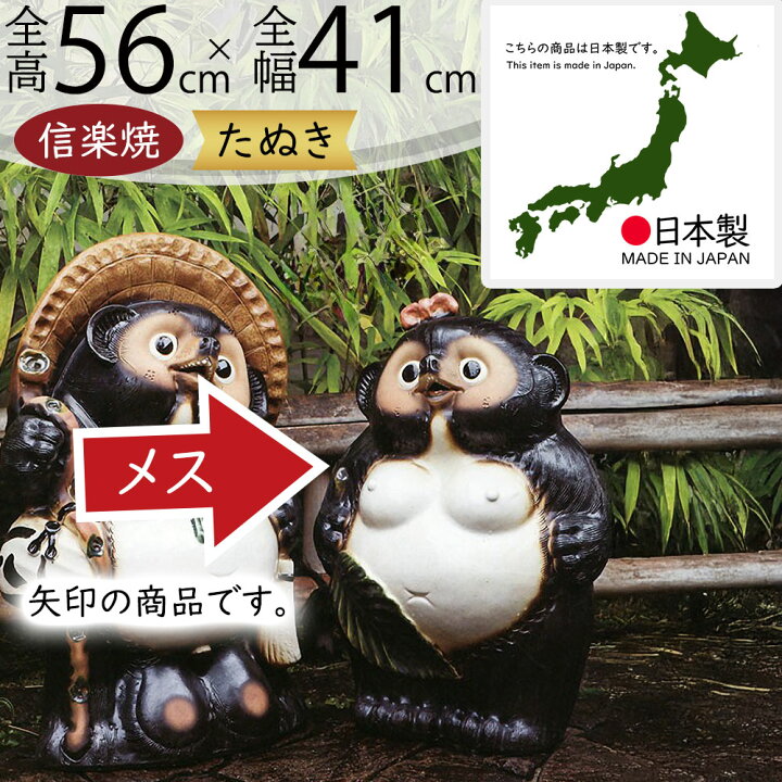 楽天市場】信楽焼 たぬき 大型 人気 おすすめ おしゃれ 狸 置物 