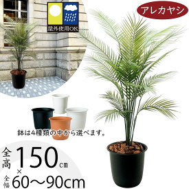 【フェイクグリーン】【屋外対応】観葉植物 おしゃれ 人工観葉植物 全高1.5m アレカヤシ ヤシの木 ヤシ類 人工樹木 トロピカル 人工樹木 造花 インテリアグリーン オブジェ ディスプレイ 装飾 屋外 庭 バルコニー ファサード ベランダ テラス リアル おすすめ 景観デザイン