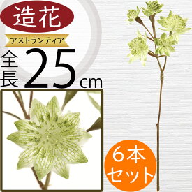アストランティア 造花 おしゃれ 人気 アーティフィシャルフラワー ギフト プレゼント リアル フラワーアレンジメント ディスプレイ 装飾用品 花材 資材 アートフラワー インテリアグリーン フェイクグリーン 雑貨 お洒落 人工観葉植物 お洒落 おすすめ 全長25cm 6本セット
