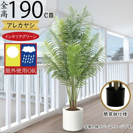 フェイクグリーン 大型 屋外用 アレカヤシ 屋外対応 おしゃれ 人気 リアル インテリアグリーン 観葉植物 人工観葉植物 人工樹木 造花 アートグリーン お洒落 インテリア オブジェ 組立式 バルコニー ファサード テラス トロピカル 南国 リゾート ヤシの木 ヤシ類 全高190cm