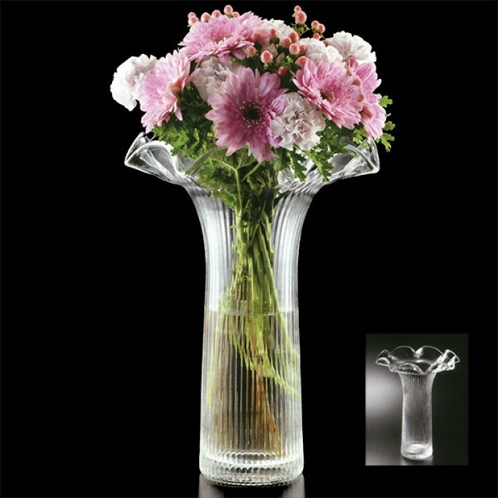楽天市場 ガラス花器 全高40cm 全幅29cm 硝子 花瓶 花器 花入れ フラワーベース フラワーアレンジメント ディスプレイ 会場装花 装飾 グリーンランド