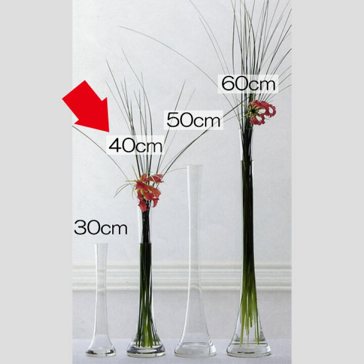 楽天市場 ガラス花器 シェイプ 全高40cm 口径4 1cm 透明 クリア 硝子 花瓶 花器 花入れ フラワーベース アレンジメント ディスプレイ 会場装花 フォーマル グリーンランド