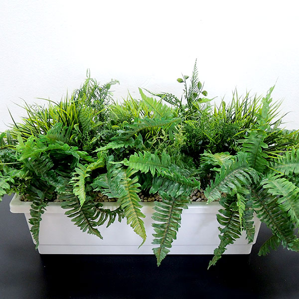 【屋外にも対応】 人工観葉植物 全高45cm グリーン ミックスプランターC 人工樹木 造花 フェイクグリーン オブジェ アレンジメント ディスプレイ  | グリーンランド